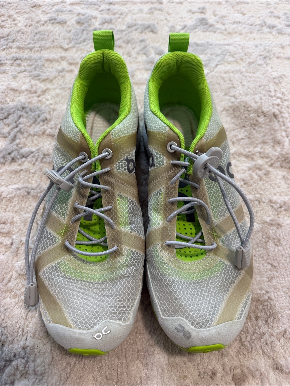 On Running Cloud Women's Gray with Lime Accent Athletic Shoes